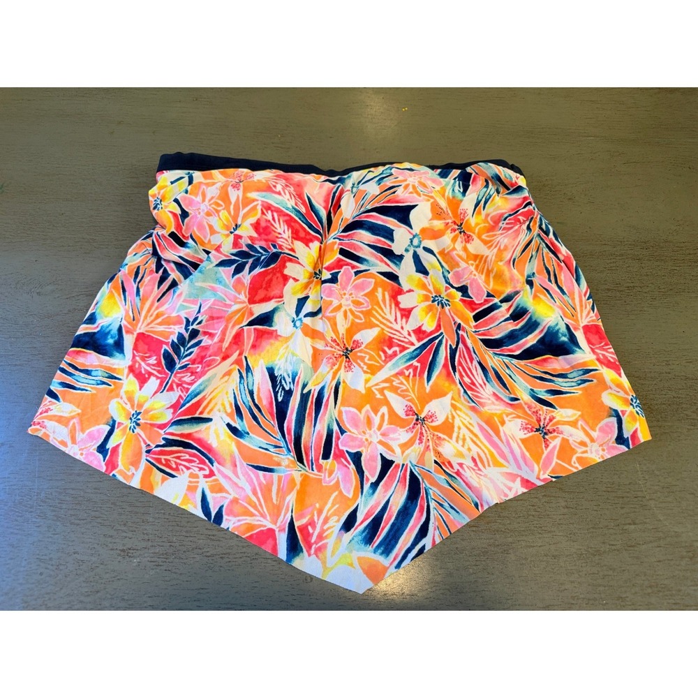 colorful strapless SONET SHORES swimsuit top tankini size 12